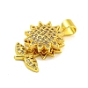 Real 18K Gold Plated Brass Micro Pave Cubic Zirconia Pendants KK-R159-39G-2