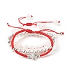 Natural Crackle Quartz & Lava Rock Braided Bead Bracelets Set BJEW-JB07212-03-1
