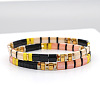 Vintage Bohemian Glass Tila Beaded Beach Stretch Tile Bracelets OP4703-2-2