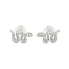 Brass Micro Pave Clear Cubic Zirconia Stud Earrings EJEW-P301-17P-4