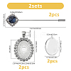 DIY Oval Alloy with Rhinestone Brooches Making Kits DIY-FH0009-70P-2