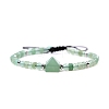 Natural Green Aventurine Braided Bead Bracelets for Women Men PW-WG825D4-02-1