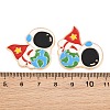Space Astronauts Alloy Enamel Cabochons AL-CBA1A6F-07KCG-E-3