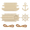 40Pcs 2 Styles Nautical Wood Big Pendants WOOD-ME0001-08-1