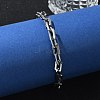 Tarnish Resistant Rectangle 201 Stainless Steel Chain Bracelets X-BJEW-N240-06P-3
