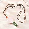 Adjustable Sunflower Porcelain Whistle Pendant Waxed Cord Necklaces for Women FB-CBA68CE-01A-1