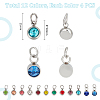 48Pcs 12 Colors 201 Stainless Steel Rhinestone Charms PALLOY-UN00003-3
