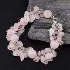 Rose Quartz Bracelets BJEW-JB02290-01-1