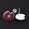 Colorful Acrylic Imitation Food Stud Earrings with Platic Pins for Women EJEW-F293-02C-2
