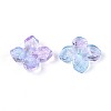 Baking Paint Transparent Glass Bead Caps X-DGLA-N014-04B-2
