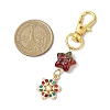 Christmas Theme Alloy Enamel with Rhinestone Pendant Decoration KEYC-JKC00977-01-3