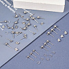  90Pcs 3 Size 202 Stainless Steel Ball Stud Earring Findings STAS-TA0002-22-15