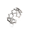 Sterling Silver Open Cuff Rings for Women RJEW-R008-01AS-07-4