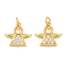 Brass Micro Pave Cubic Zirconia Charms KK-F927-23G-1