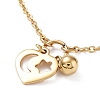 Ion Plating(IP) Heart with Star/Moon Pendant Necklaces NJEW-Q335-06A-G-2