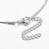 304 Stainless Steel Snake Chain Necklaces NJEW-E087-01S-3