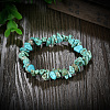Natural Turquoise Chips Stretch Bracelets BJEW-BB16534-F-4