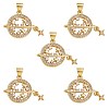 5Pcs Brass Micro Pave Clear Cubic Zirconia Pendants ZIRC-SZ0003-27-1