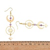 Brass & Natural Amethyst Dangle Earrings EJEW-TA00832-5