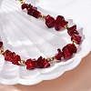 Nuggets Red Glass & Synthetic Non-magnetic Hematite Beaded Necklaces NJEW-U026-18G-2