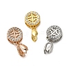 Rack Plating Brass Micro Pave Clear Cubic Zirconia Ice Pick Pinch Bails KK-K340-14-1