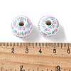 Mother's Day Theme Printed Wood European Beads WOOD-F016-02-3