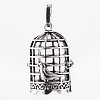 Rack Plating Brass Cage Pendants X-KK-Q402-14AS-1