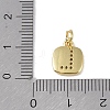 Rack Plating Brass Micro Pave CLear Cubic Zirconia Charms KK-E110-14G-L-3