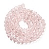 Misty Rose Color Faceted(32 Facets) Round Glass Beads Strands X-EGLA-J042-6mm-19-3