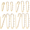16Pcs 4 Styles Iron Rhinestone Safety Pins FIND-SC0022-25G-1