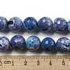 Faceted Natural Fire Crackle Agate Beads Strands G-F447-12mm-J07-5