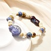 Handmade Porcelain Beads & Synthetic Howlite Beads Stretch Bracelets for Women BJEW-D307-01C-5