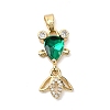 Brass Micro Pave Cubic Zirconia Pendants KK-K375-27G-18-1