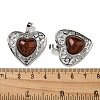 Natural Mahogany Obsidian Peach Love Heart Pendants G-G158-01O-3