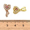 Rack Plating Brass Micro Pave Clear Cubic Zirconia Ice Pick Pinch Bails KK-K340-29-3