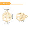 Unicraftale 12Pcs Vacuum Plating 201 Stainless Steel Charms STAS-UN0029-32-5
