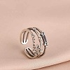 Rectangle 925 Sterling Silver Enamel Adjustable Cuff Rings for Women FS-WGEEF9E-01-1