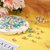 90Pcs 9 Colors Pearlized Glass Pearl Connector Charms PALLOY-TA0002-49A-6