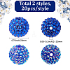 40Pcs 2 Styles Transparent Resin Rhinestone Graduated Beads RESI-BM0001-13-2