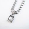 Alloy Rhinestone Rectangle Pendant Tennis Necklaces FS-WGF7BCB-06-1