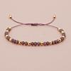 Glass & Brass Round Beads Braided Bead Bracelets RD6595-16-1