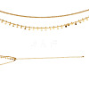 Brass Star Charm Double Layer Curb Waist Chains for Women NJEW-TA00192-3