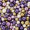 Cheriswelry 12 Strands 12 Styles Baking Painted Pearlized Glass Pearl Round Bead Strands HY-CW0001-03B-13