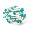 5-Loop Synthetic Turquoise(Dyed) Chip Beaded Wrap Bracelets for Women BJEW-JB01517-09-2