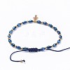 Electroplate Glass Braided Beads Bracelets BJEW-JB04307-04-3