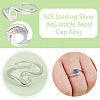 1Pc Sterling Silver Ring Components STER-BC0002-53B-4