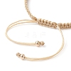 Brass & Natural Pearl Braided Bead Bracelets BJEW-JB09721-02-4