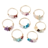 Natural Gemstone Chips Finger Rings RJEW-JR00800-4