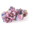 2Pcs 2 Colors Chic Solid Color French Satin Pigtail Hair Tie for Elegant Hairstyles OHAR-TA0001-10B-1