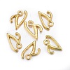 Golden Plated Alloy Letter Pendants X-PALLOY-J718-01G-V-2